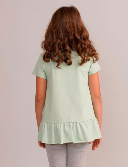 T-shirt with asymmetrical bottom, vendor code: 3212-01, color: Light green