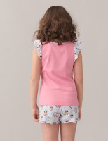 Піжама, майка з шортами, арт: 3270-06, колір: СОВИ /рожевий