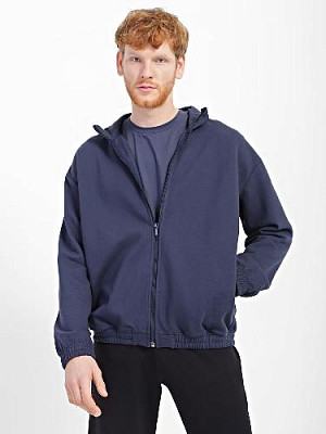 Sweatshirt With Zipper color: Dark blue