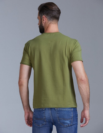 T-shirt with untreated edges, vendor code: 1012-18, color: Khaki