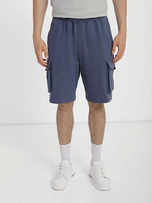Shorts with patch pockets color: Blue-gray