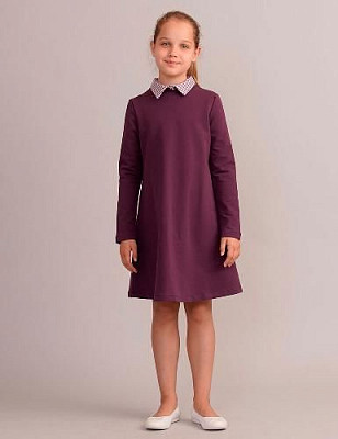 Детское платье с воротником цвет: Сливовый