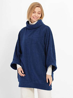 Fleece poncho color: Blue