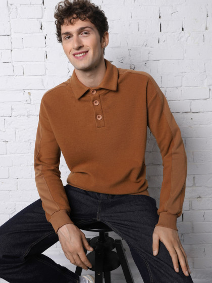 Polo sweatshirt, vendor code: 1095-01, color: Light brown