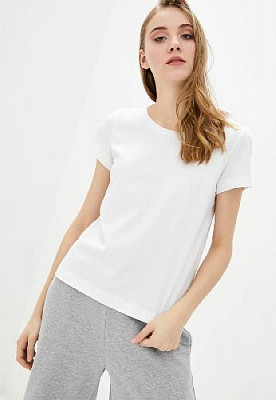 T-shirt with round collar color: White