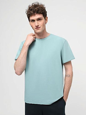 T-shirt with untreated edges color: Gray mint
