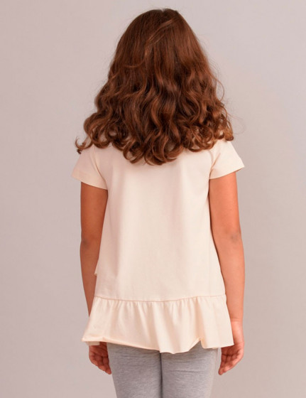 T-shirt with asymmetrical bottom, vendor code: 3212-01, color: Cream