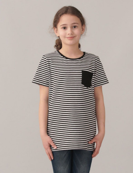T-shirt with stripes, vendor code: 3012-02 .3, color: White / Black