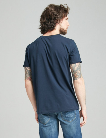 T-shirt with untreated edges, vendor code: 1012-18, color: Dark blue