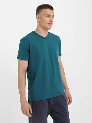 V-neck T-shirt color: Dark turquoise