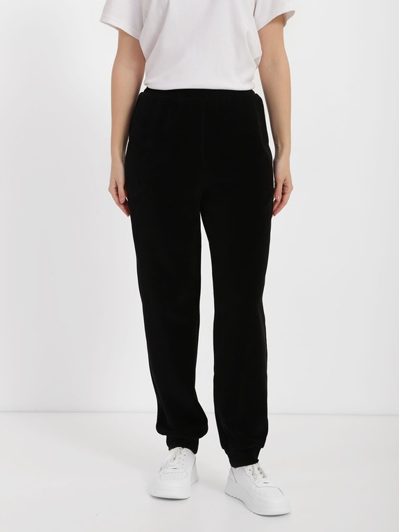 Velor pants with cuffs