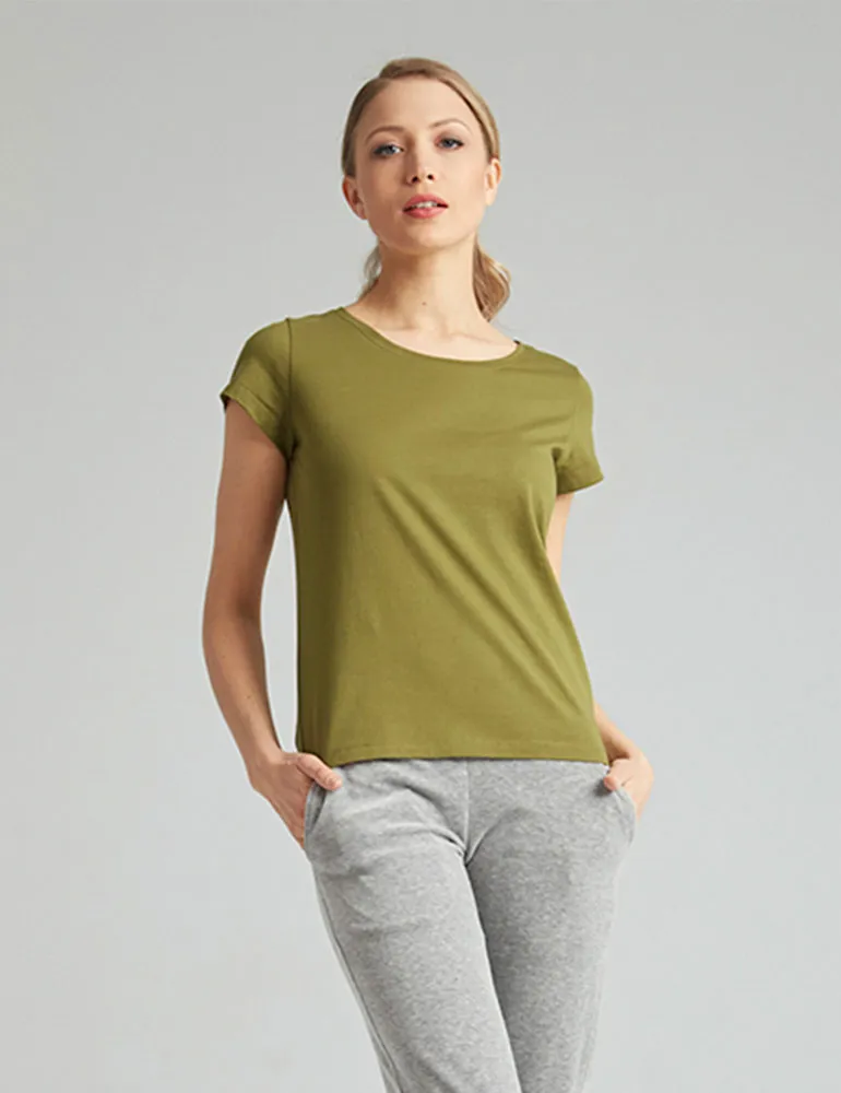 T-shirt with round collar