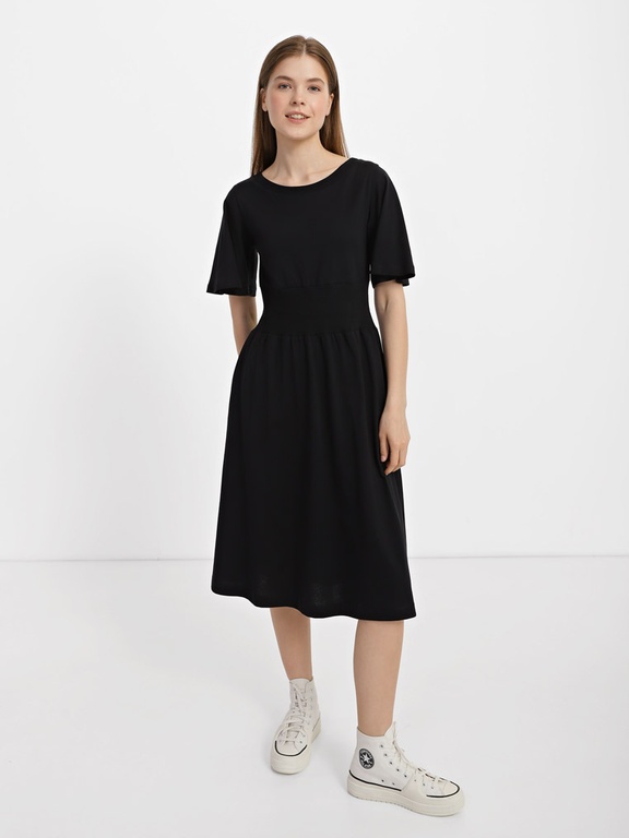 Dress with an elastic insert