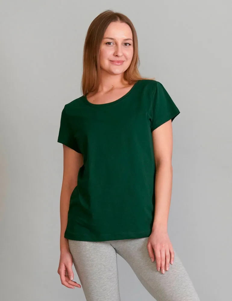 T-shirt with round collar
