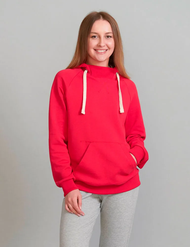 Lace Up Neck Tie Hoodie