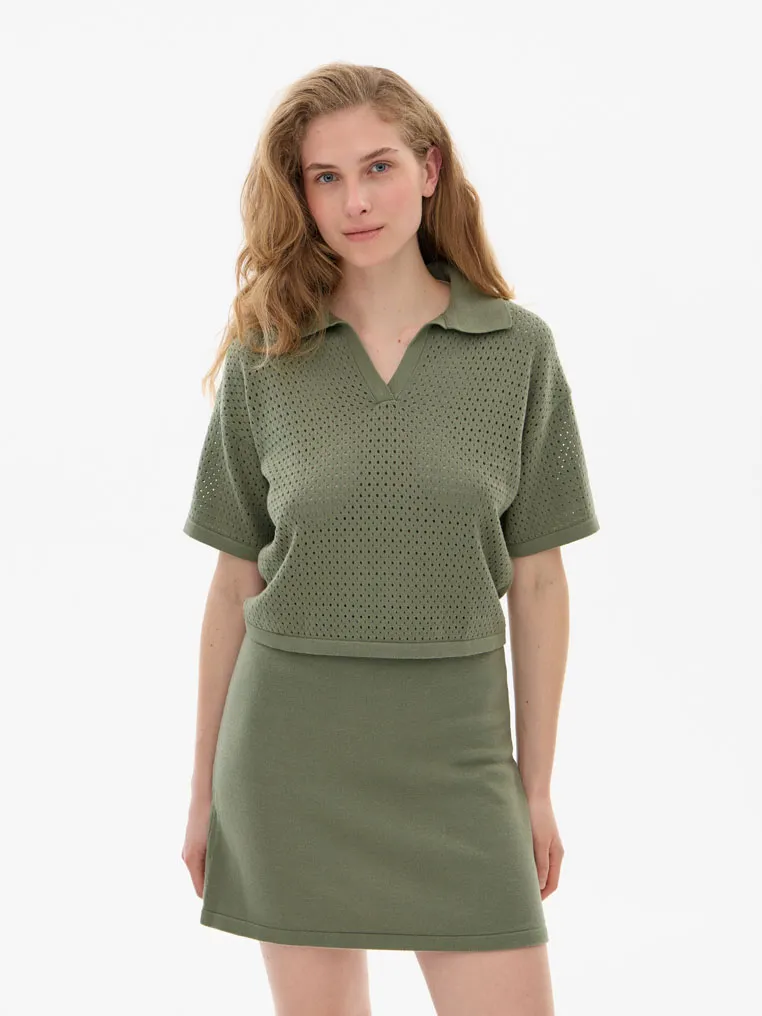 Knitted polo shirt