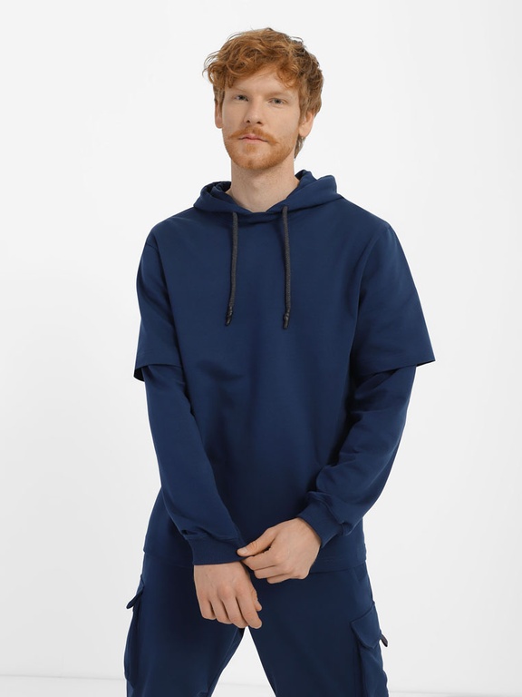 Hoodie with double sleeves