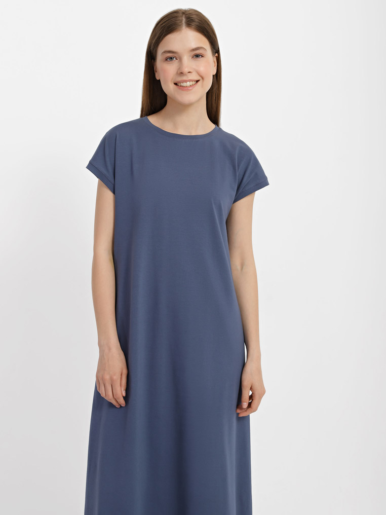 Сукня-футляр, арт: 2050-122, колір: синьо-сизий