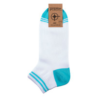 Шкарпетки короткі, арт: 6210.1, колір: БІЛИЙ/бірюзовий