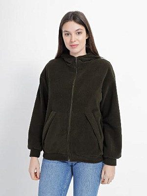 Fleece hoodie color: Khaki