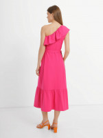 Сукня з відкритим плечем, арт: 2050-145, колір: Яскраво-Рожева