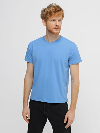 V-neck T-shirt, vendor code: 1912-06, color: Light blue