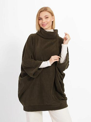 Fleece poncho color: Khaki