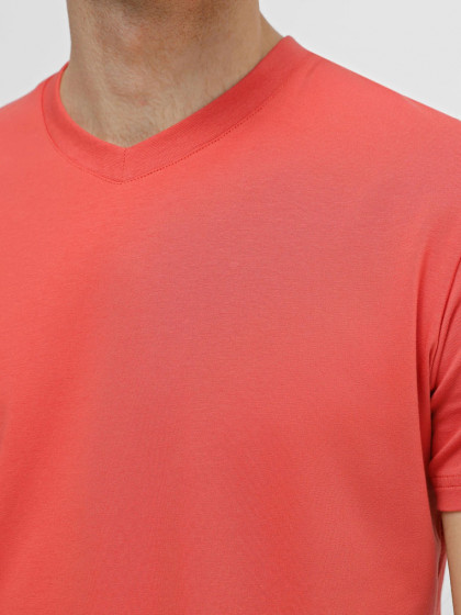 V-neck T-shirt, vendor code: 1912-06, color: Dark salmon